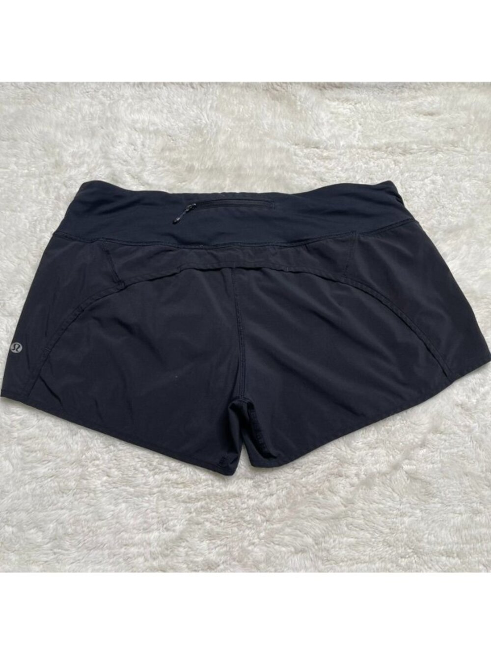 Lululemon Speed Up Shorts Size 12 Black 4 Inseam Lined Running Athletic Workout